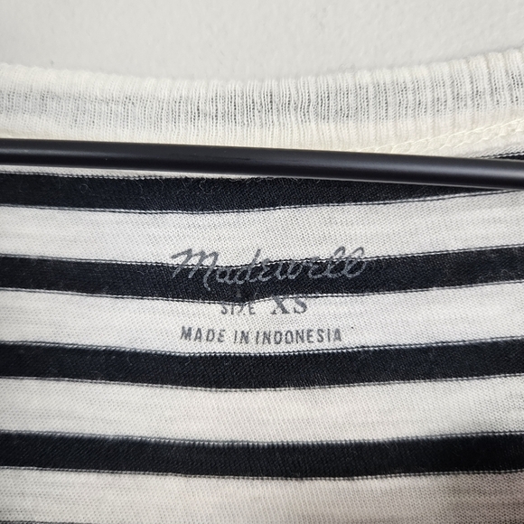 Madewell Whisper Cotton Rib-Crewneck Tee in Bridgewater Stripe XS - Picture 2 of 10